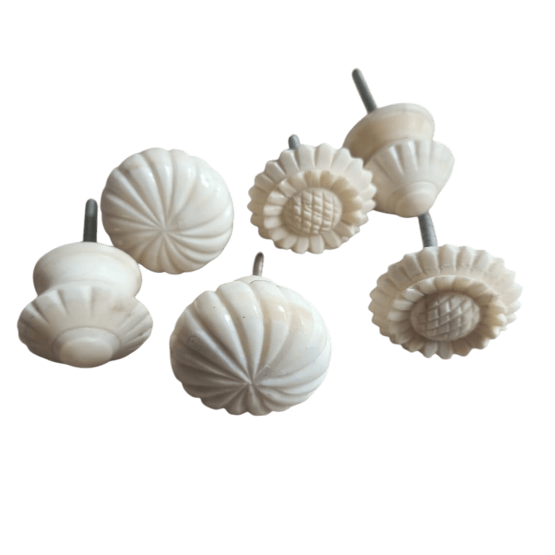 IRON & BUFFALO BONE KNOB (POLISH) 3 DESIGN